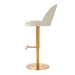 TOV Furniture Venus Cream and Gold Adjustable Swivel Stool