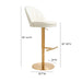 TOV Furniture Venus Cream and Gold Adjustable Swivel Stool