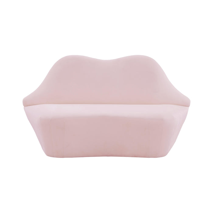 TOV Furniture Lips Blush Velvet Settee