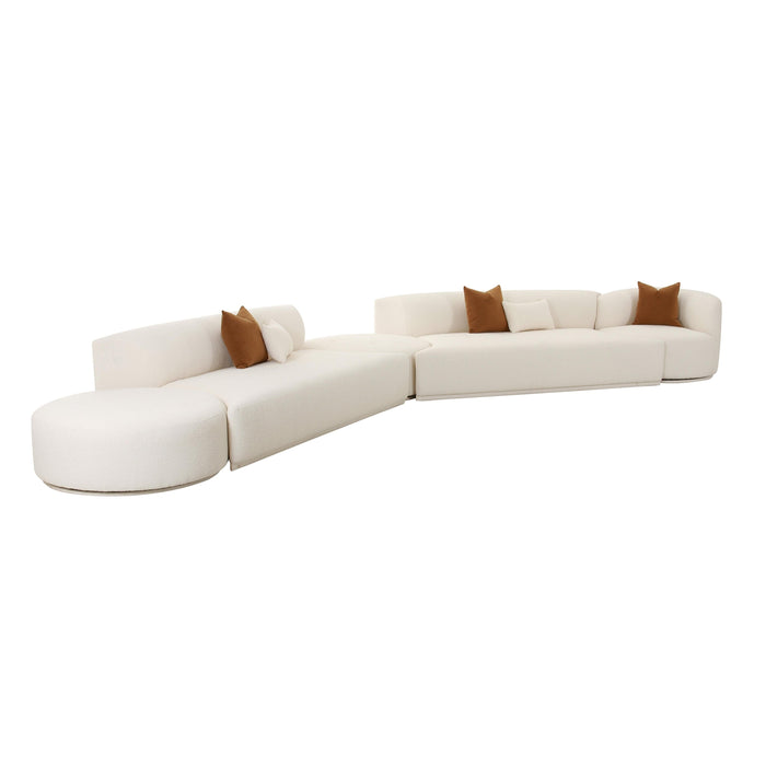 TOV Furniture Fickle Cream Boucle 5-Piece Modular Sectional