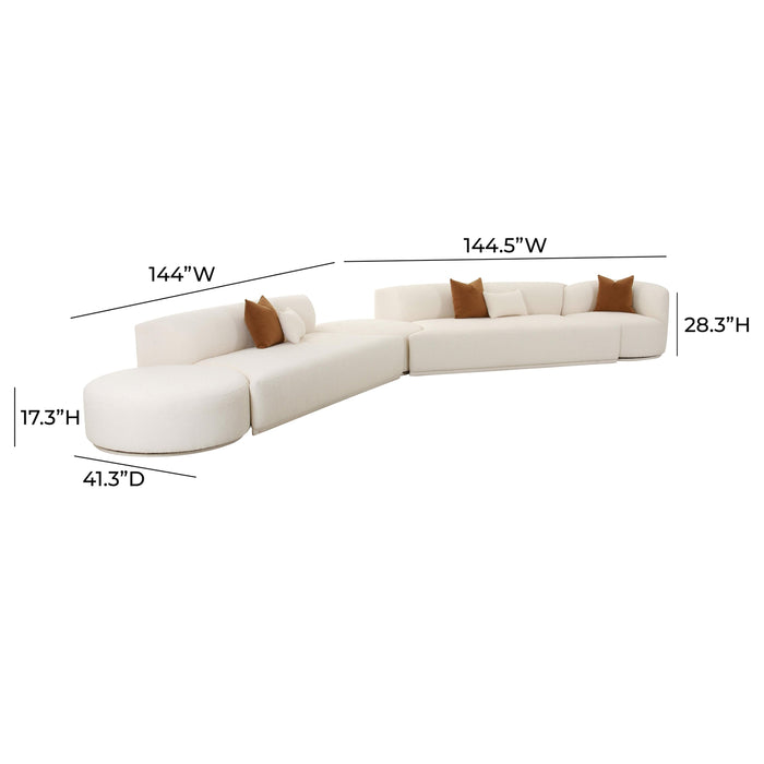 TOV Furniture Fickle Cream Boucle 5-Piece Modular Sectional