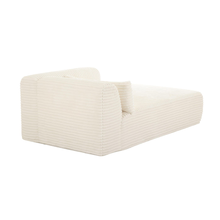 TOV Furniture Tarra Fluffy Oversized Cream Corduroy Modular Chaise