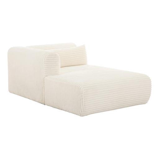 TOV Furniture Tarra Fluffy Oversized Cream Corduroy Modular Chaise