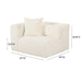 TOV Furniture Tarra Fluffy Oversized Cream Corduroy Modular Corner Chair