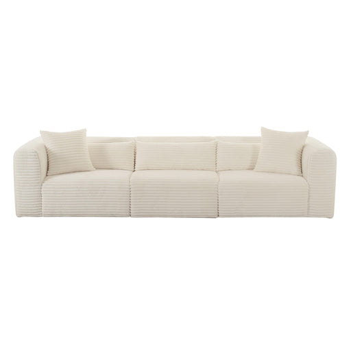 TOV Furniture Tarra Fluffy Oversized Cream Corduroy Modular Sofa