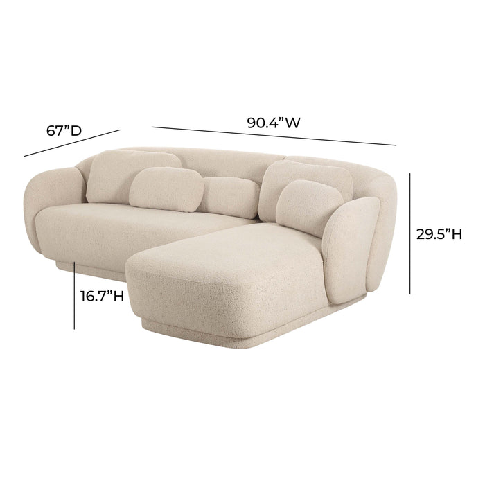 TOV Furniture Misty Cream Boucle Sectional