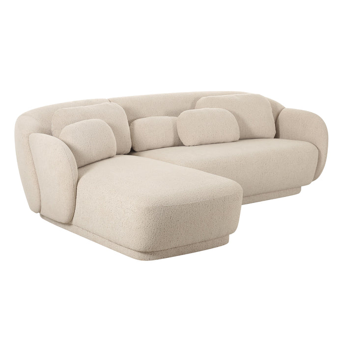 TOV Furniture Misty Cream Boucle Sectional