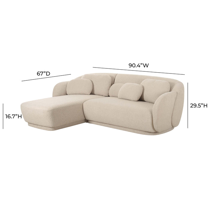 TOV Furniture Misty Cream Boucle Sectional