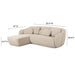 TOV Furniture Misty Cream Boucle Sectional