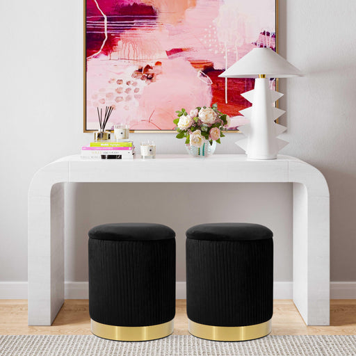 TOV Furniture Zoe Velvet Storage Ottoman