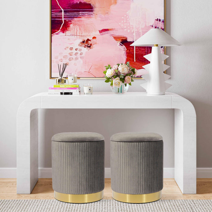 TOV Furniture Zoe Velvet Storage Ottoman