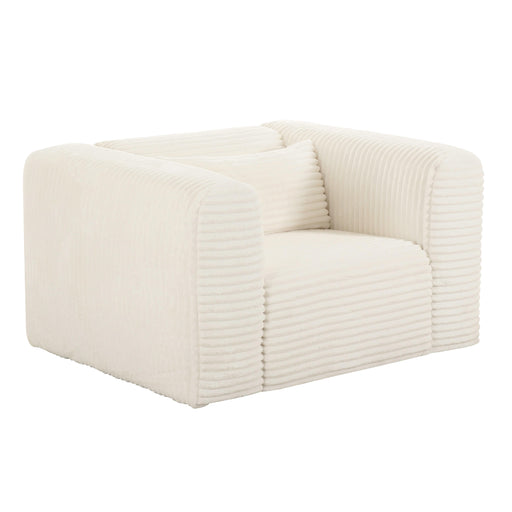 TOV Furniture Tarra Fluffy Oversized Cream Corduroy Armchair