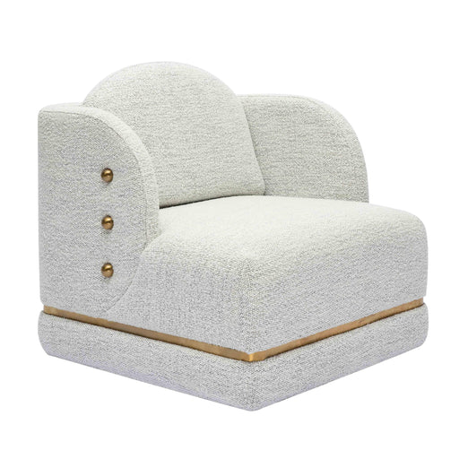 TOV Furniture Earl Nubby Cotton White Chenille Accent Chair