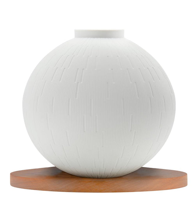 Haviland Infini Blanc Sphere Vase Wooden Base