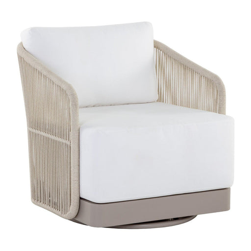 Sunpan Allariz Swivel Armchair - Greige - Stinson White