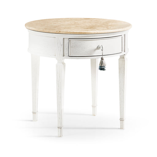 Jonathan Charles White Anvil Round End Table