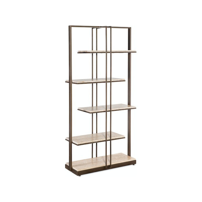 M Furniture Granger Stone & Metal Etagere Bookcase