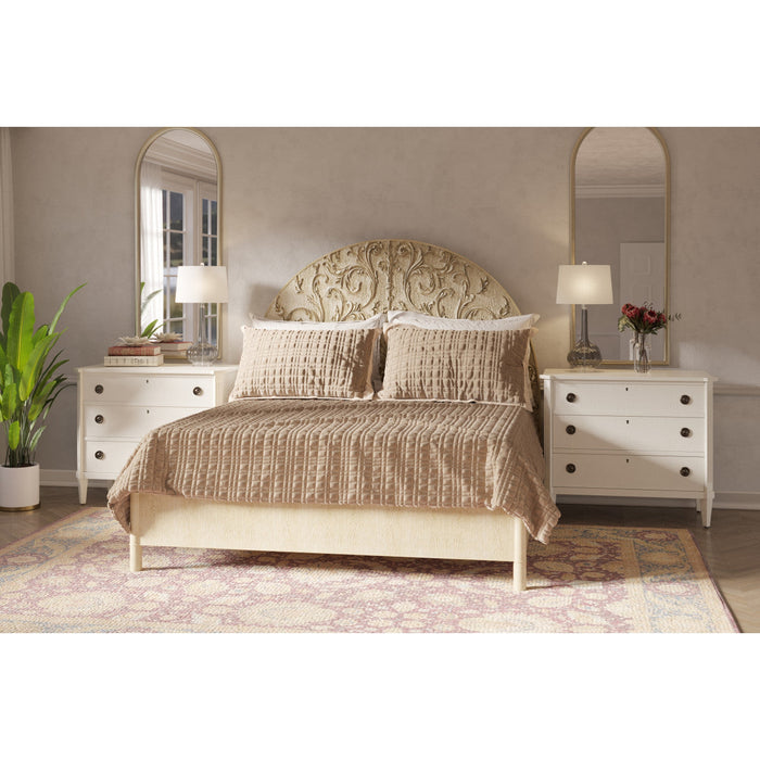 Jonathan Charles Moon Flower Carved Bed