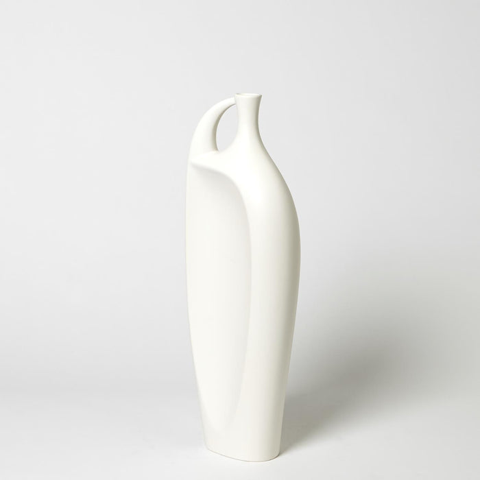 Global Views Indentation Vase-Matte White