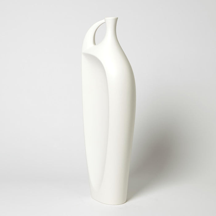 Global Views Indentation Vase-Matte White