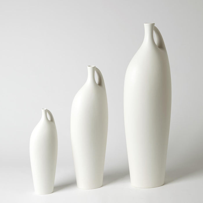 Global Views Indentation Vase-Matte White