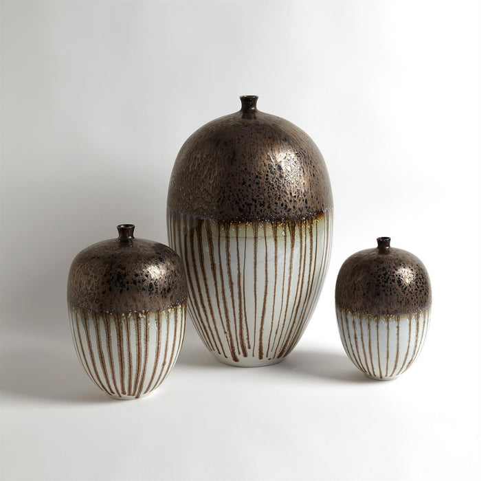 Global Views Reactive Bronze Stripe Vessel