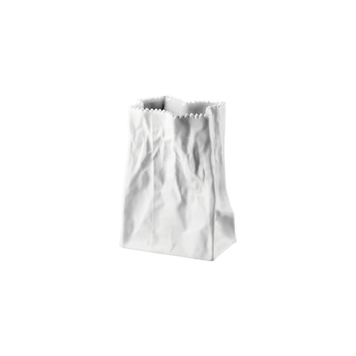 Rosenthal Bag Vase/ Do Not Litter Vase White Matte - 5 1/2 Inch