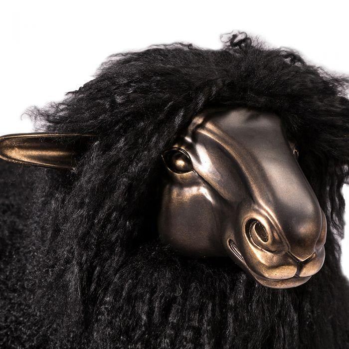 Interlude Home Leon Sheep Sculpture - Black