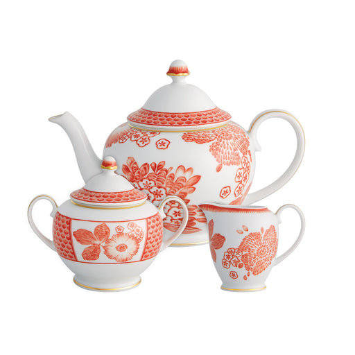 Vista Alegre Coralina Tea Pot - Creamer and Sugar Box Set