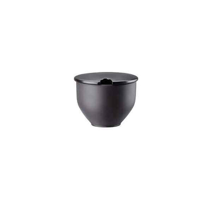 Rosenthal Junto Slate Grey Stoneware Covered Sugar Bowl Set with indent