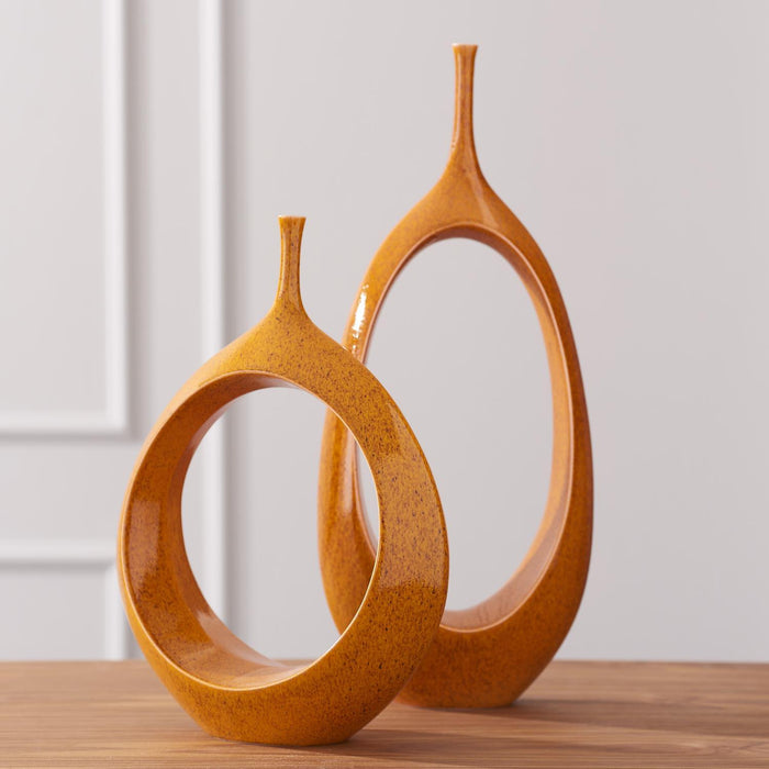 Global Views Open Oval Ring Vase