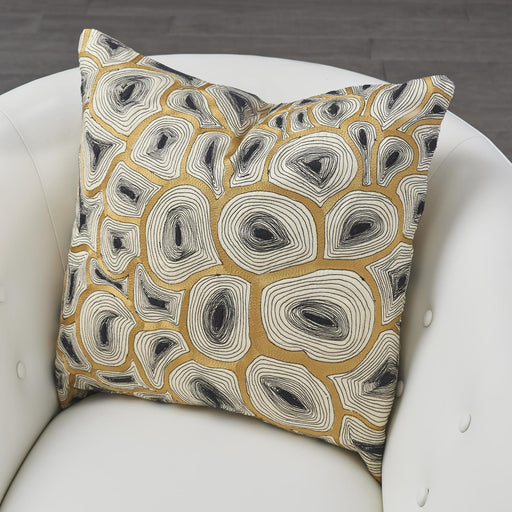 Global Views Agate Pillow-Black/Gold