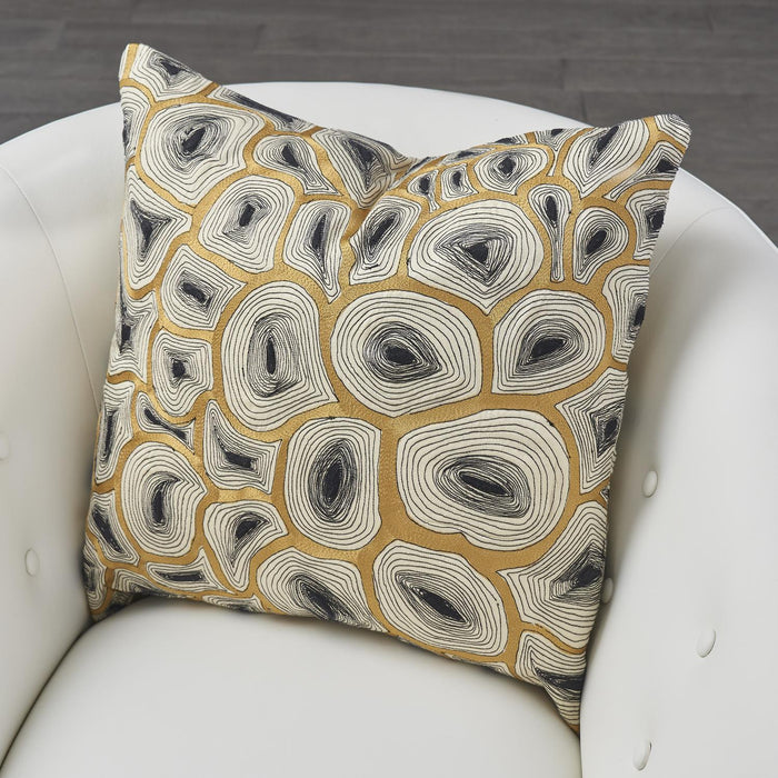 Global Views Agate Pillow-Black/Gold