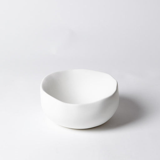 Global Views Organic Round Bowl-Matte White