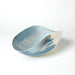 Global Views Ivory Turquoise Feather Swirl Oval Bowl