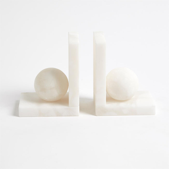 Global Views Alabaster Ball Bookends-Pair