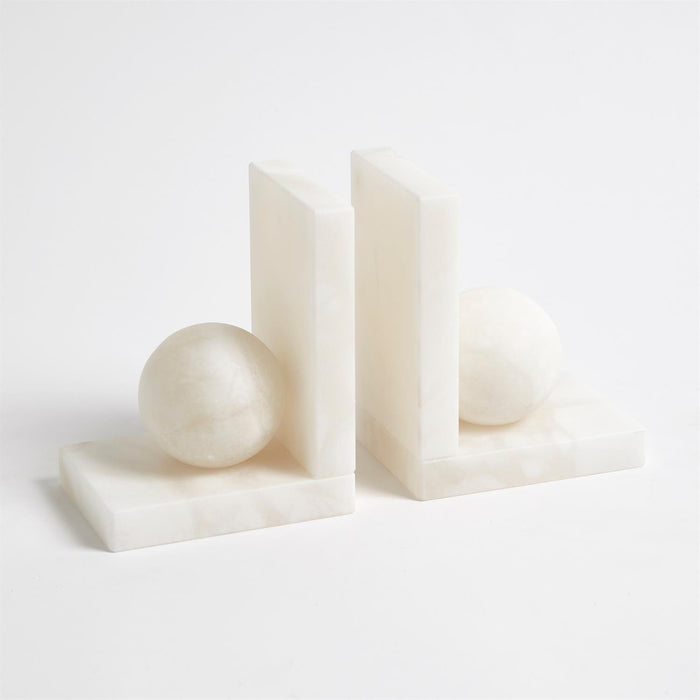 Global Views Alabaster Ball Bookends-Pair