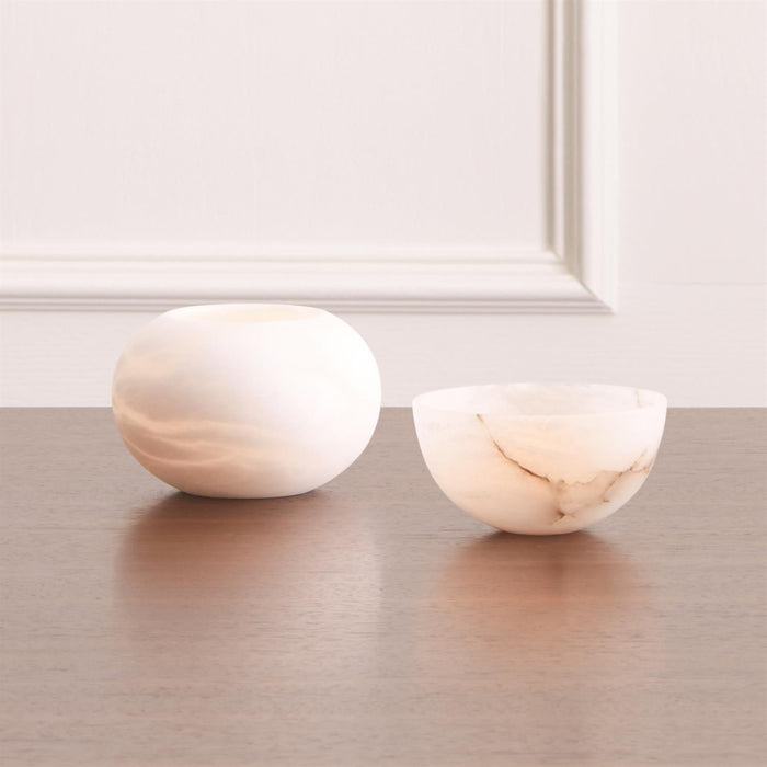 Global Views Alabaster Tea Light Holder