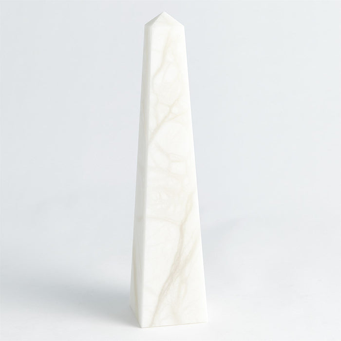 Global Views Alabaster Obelisque White