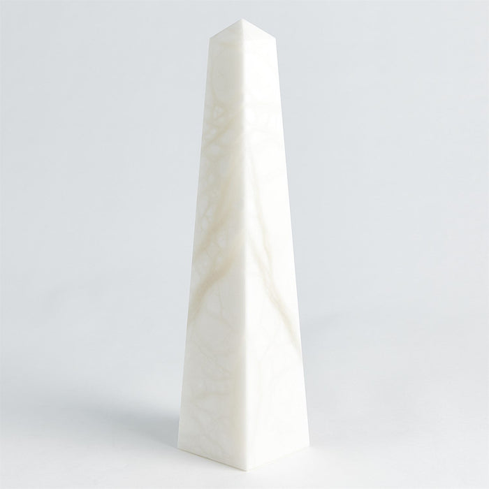 Global Views Alabaster Obelisque White