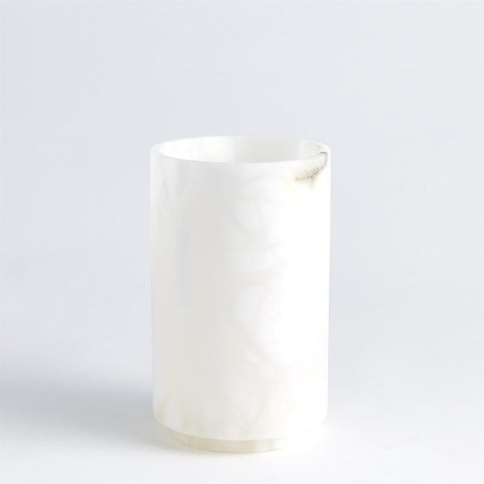 Global Views Alabaster Cylinder Vase White