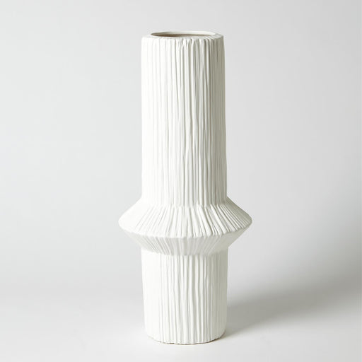 Global Views Ascending Ring Vase-Matte White