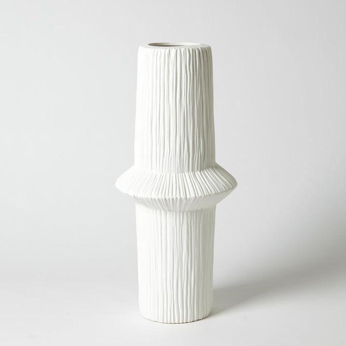 Global Views Ascending Ring Vase-Matte White