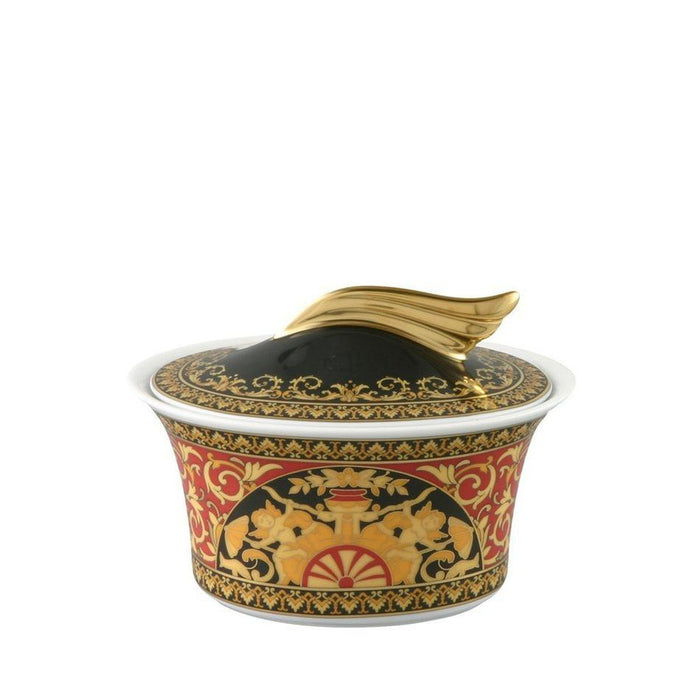 Versace Medusa Red Sugar Bowl Covered