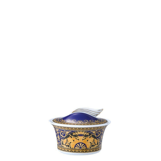 Versace Medusa Blue Sugar Bowl Covered