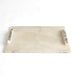 Global Views Alabaster Rectangle Tray w/Rock Handles