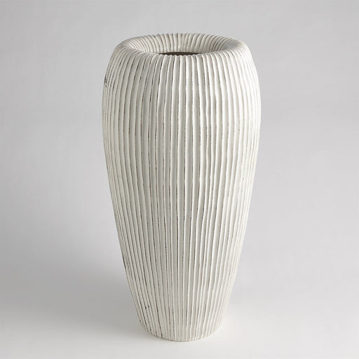 Global Views Baleen Vase-Ivory w/Brown Edges