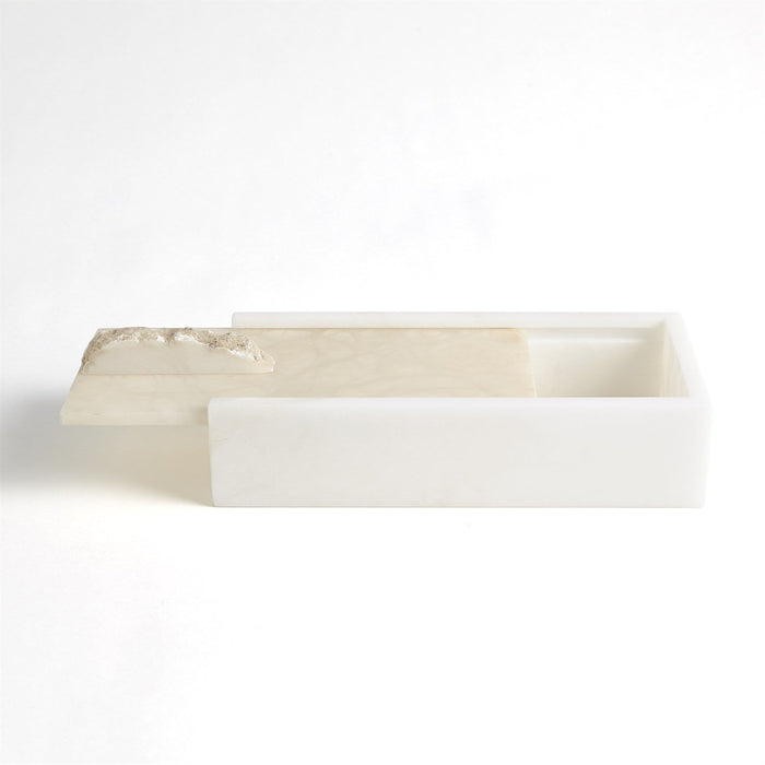 Global Views Alabaster Rectangle Box w/Rock Finial