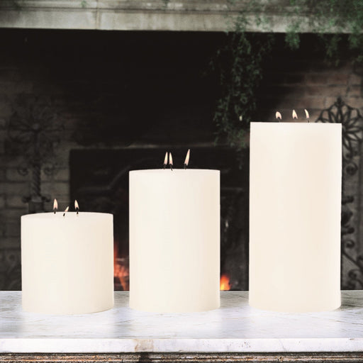 Global Views 3 Wick Pillar Candle Unscented - Set of 3