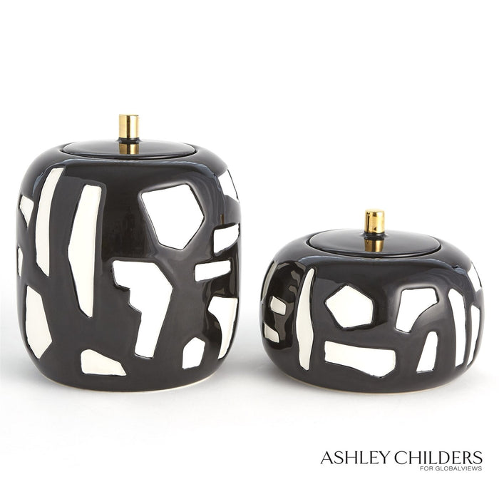 Global Views Abstract Gold Jar by Ashley Childers